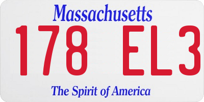 MA license plate 178EL3