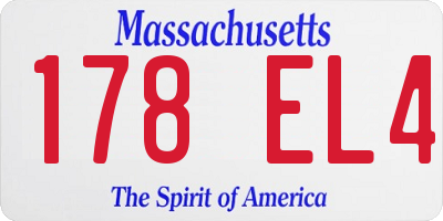 MA license plate 178EL4