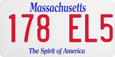 MA license plate 178EL5