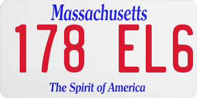MA license plate 178EL6