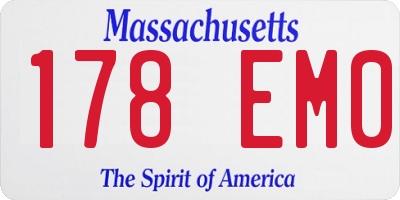 MA license plate 178EM0