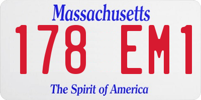 MA license plate 178EM1