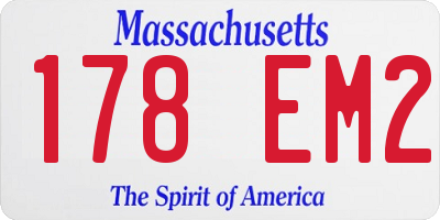 MA license plate 178EM2