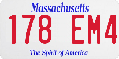 MA license plate 178EM4