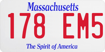 MA license plate 178EM5