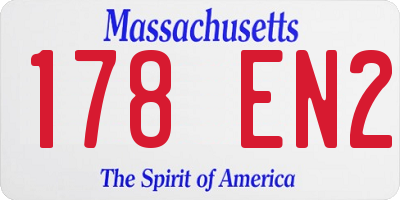 MA license plate 178EN2