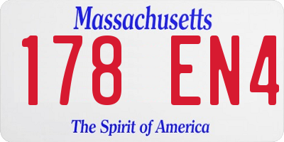 MA license plate 178EN4
