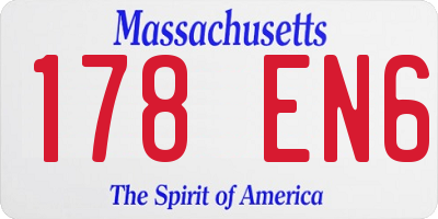 MA license plate 178EN6