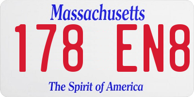 MA license plate 178EN8
