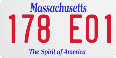 MA license plate 178EO1