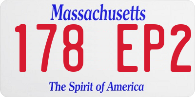 MA license plate 178EP2