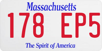 MA license plate 178EP5