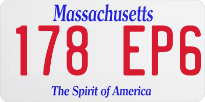 MA license plate 178EP6