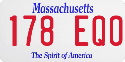 MA license plate 178EQ0