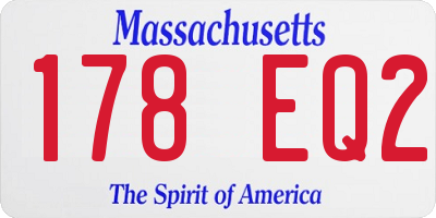 MA license plate 178EQ2