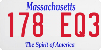 MA license plate 178EQ3
