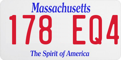 MA license plate 178EQ4