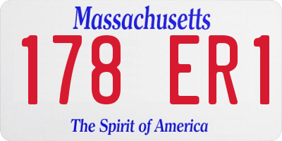 MA license plate 178ER1