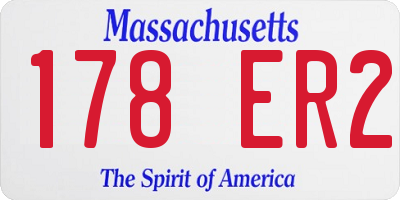 MA license plate 178ER2