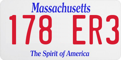 MA license plate 178ER3