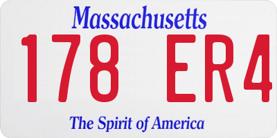 MA license plate 178ER4