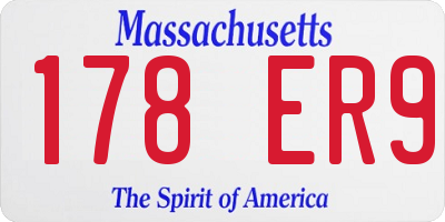 MA license plate 178ER9