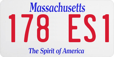 MA license plate 178ES1