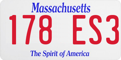 MA license plate 178ES3