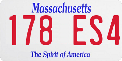 MA license plate 178ES4