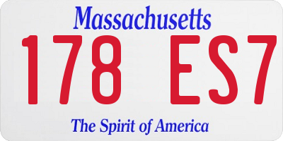 MA license plate 178ES7
