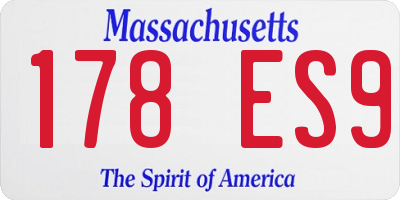 MA license plate 178ES9