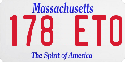 MA license plate 178ET0