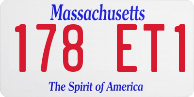 MA license plate 178ET1