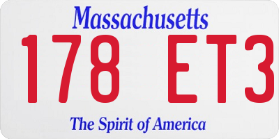 MA license plate 178ET3