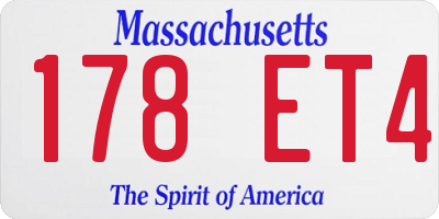 MA license plate 178ET4