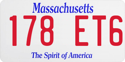 MA license plate 178ET6