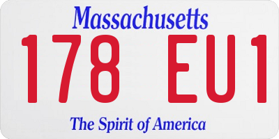 MA license plate 178EU1