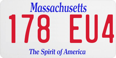 MA license plate 178EU4