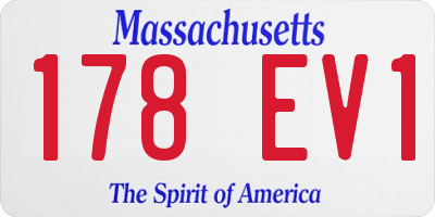 MA license plate 178EV1