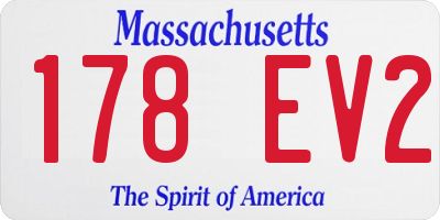 MA license plate 178EV2