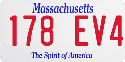MA license plate 178EV4