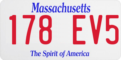 MA license plate 178EV5