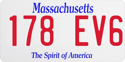 MA license plate 178EV6