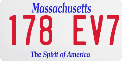 MA license plate 178EV7