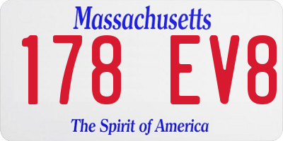 MA license plate 178EV8