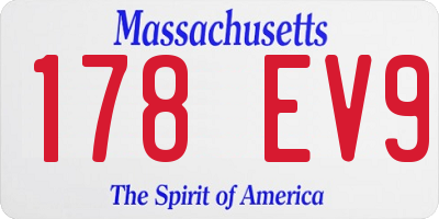 MA license plate 178EV9