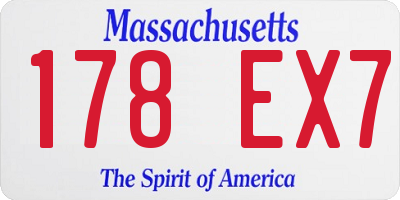 MA license plate 178EX7