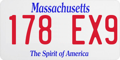 MA license plate 178EX9
