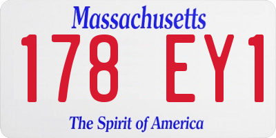 MA license plate 178EY1