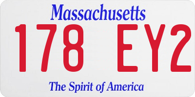 MA license plate 178EY2